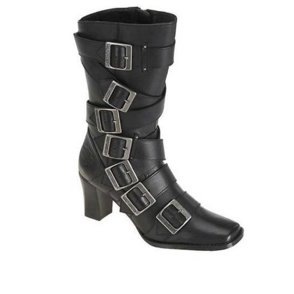 Harley Davidson Women's Black Buckle Boots